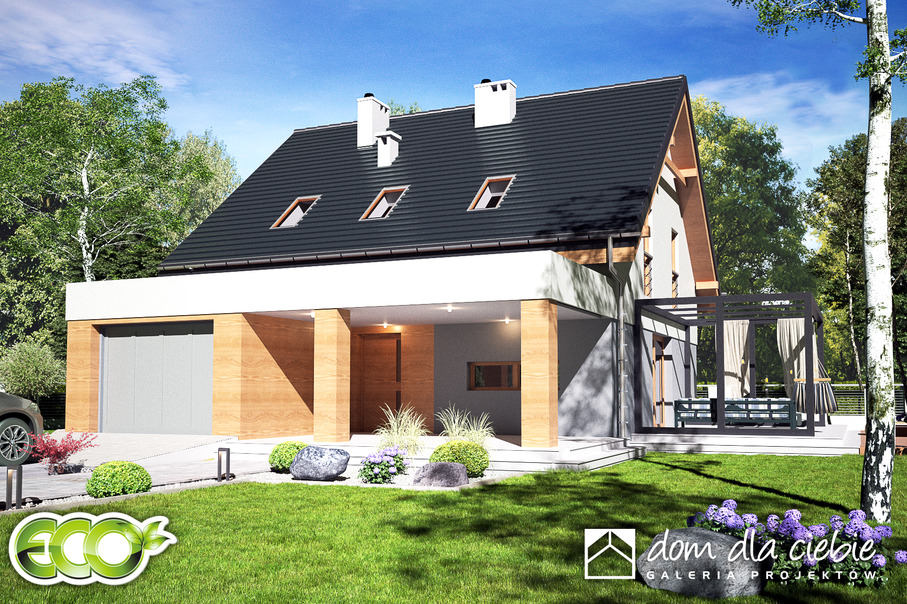 budowa domu Nowalia II z garażem 1-st. [A1] (odbicie lustrzane) - New-House
