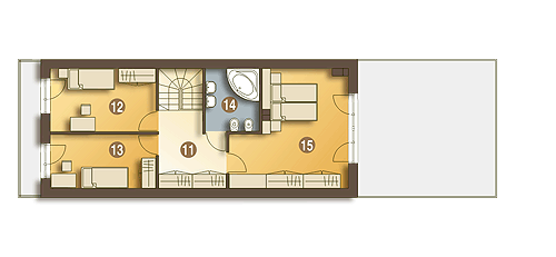 Long z garażem 1-st. [A] (odbicie lustrzane) - miniatura 9