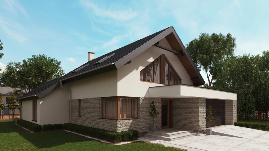 Budowa domu uA49 (odbicie lustrzane) z New-House