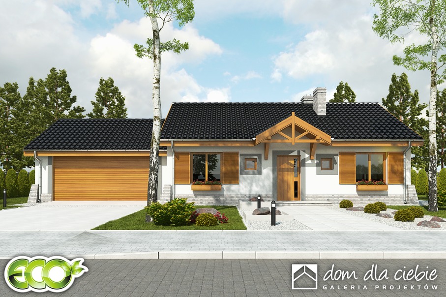 budowa domu Małgosia z garażem 2-st. [A1] (odbicie lustrzane) - New-House