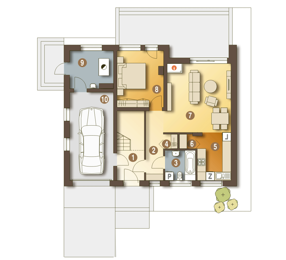 Bernikla z garażem 1-st. [A] (odbicie lustrzane) - miniatura 8