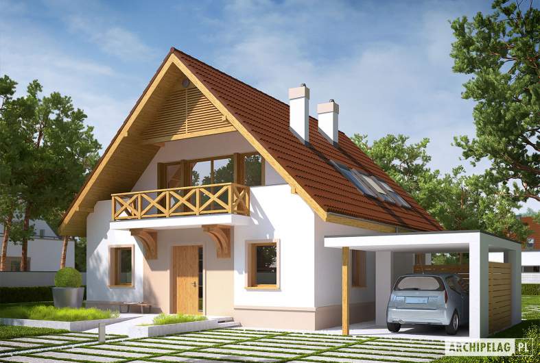 budowa domu E9 (z wiatą) soft (odbicie lustrzane) - New-House