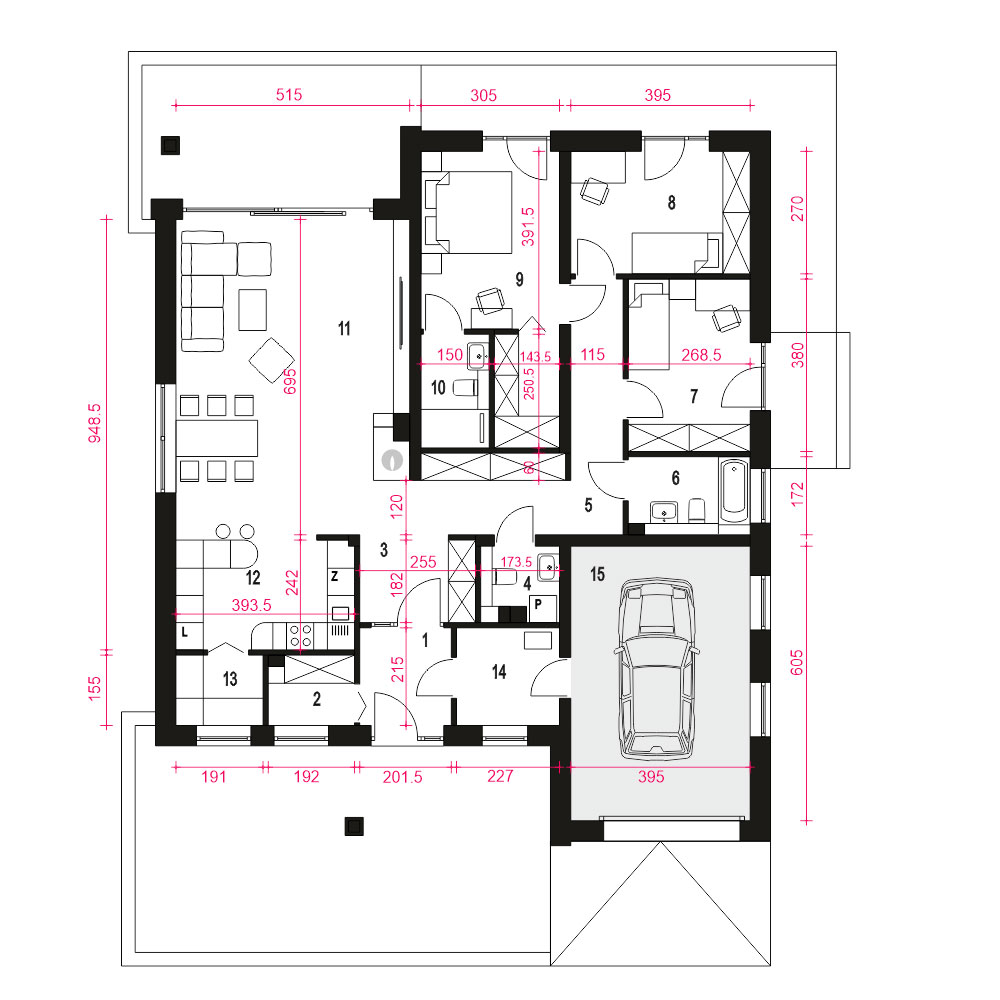 Melisa II z garażem 1-st. [A] - miniatura 8