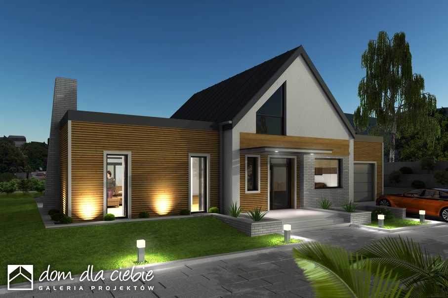 budowa domu Tytus z garażem 1-st. [A] - New-House