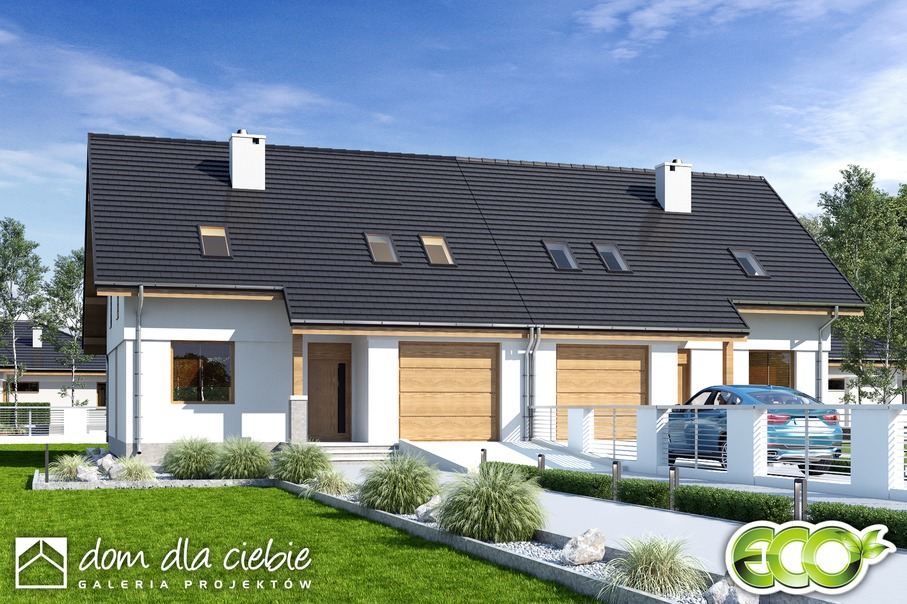 budowa domu Biała z garażem 1-st. bliźniak [A-BL] - New-House