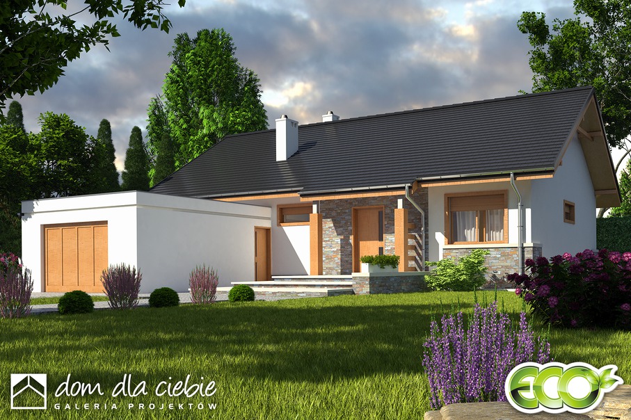 budowa domu Gąska II z garażem 1-st. [A] - New-House