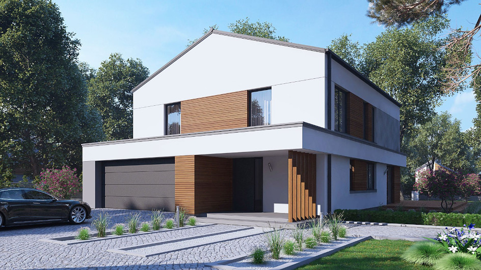 Budowa domu uA147 (odbicie lustrzane) z New-House