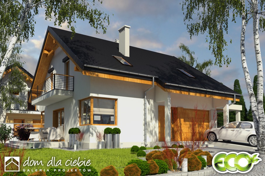 budowa domu Nowinka IV z garażem i wiatą [A1] - New-House