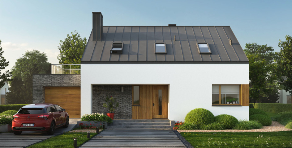 budowa domu Eco 37 (Odbicie lustrzane) - New-House