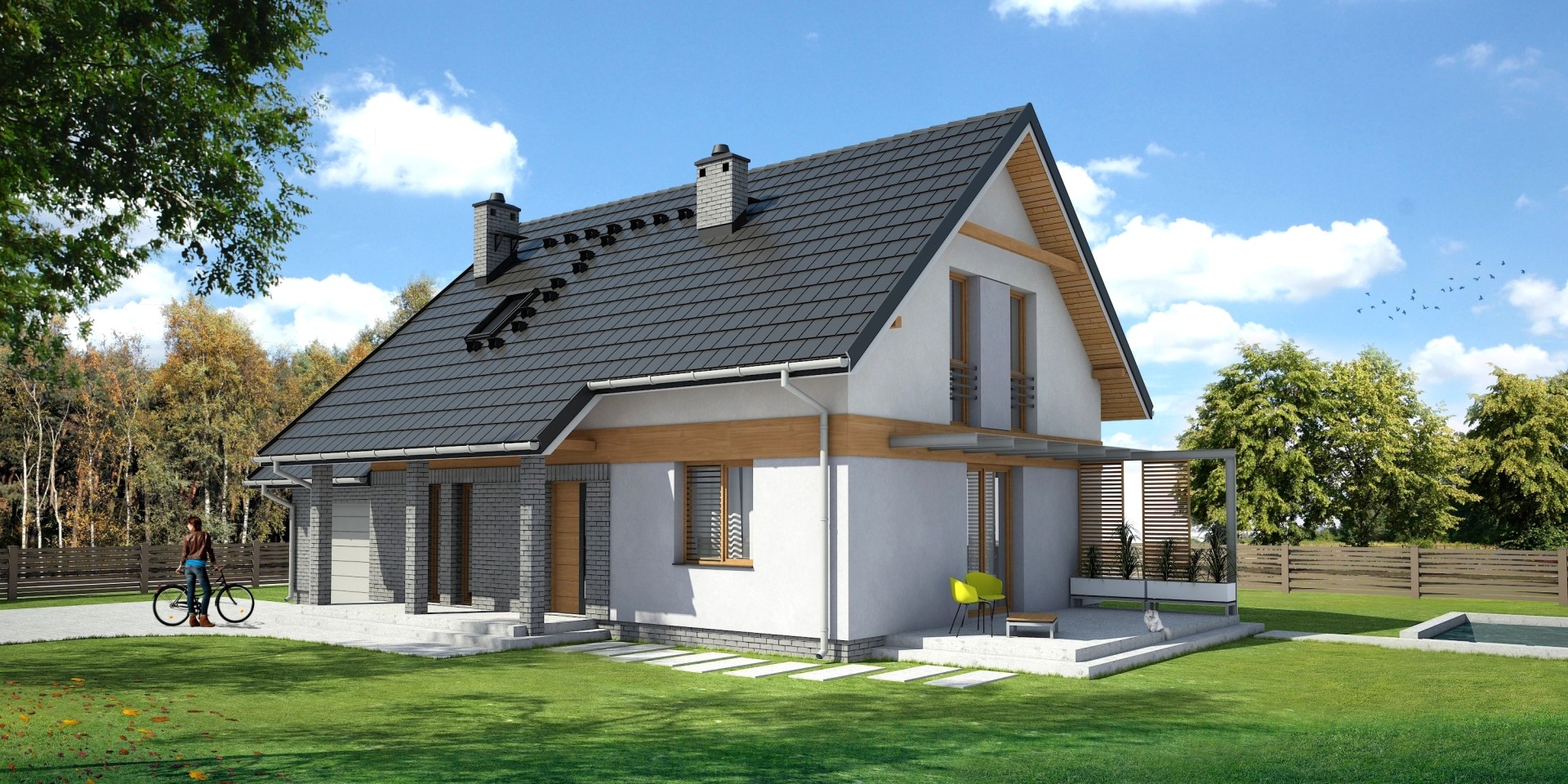 budowa domu Familiaris I G1 (Odbicie lustrzane) - New-House
