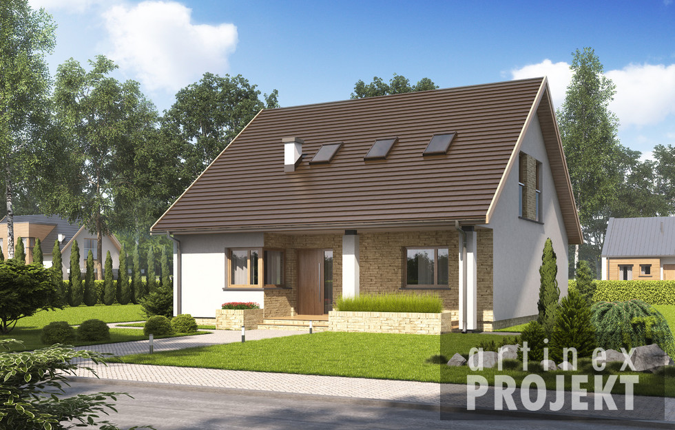 budowa domu - D128B (odbicie lustrzane) - New-House