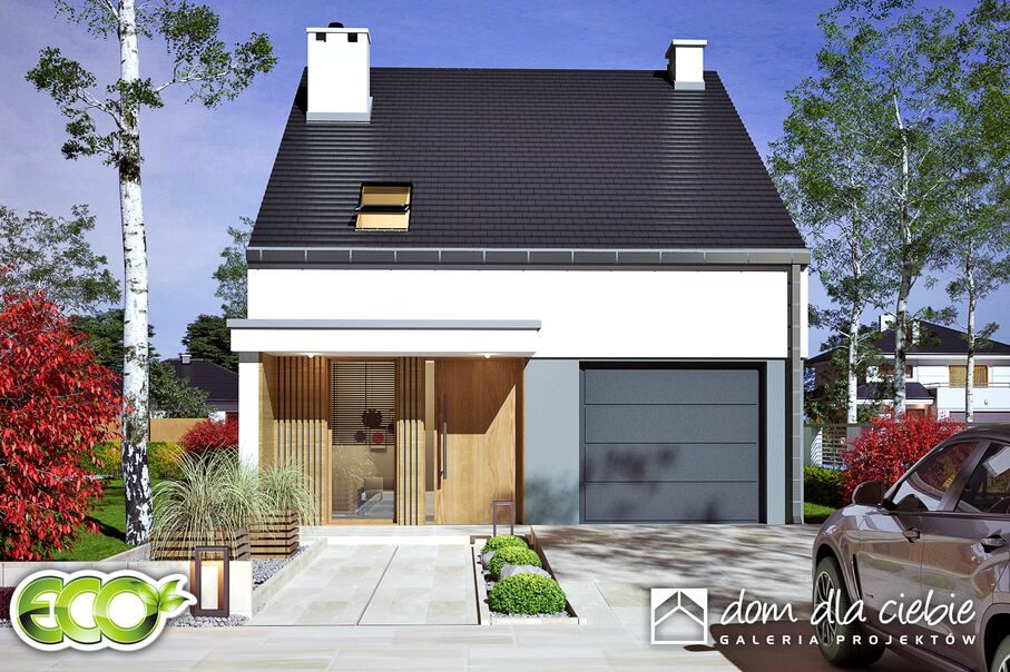 budowa domu Głuszec III Mode z garażem 1-st. [A] (odbicie lustrzane) - New-House