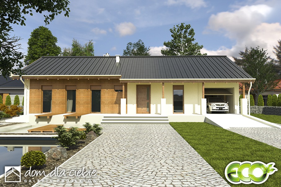 budowa domu Trznadel II z garażem 1-st. [A] - New-House