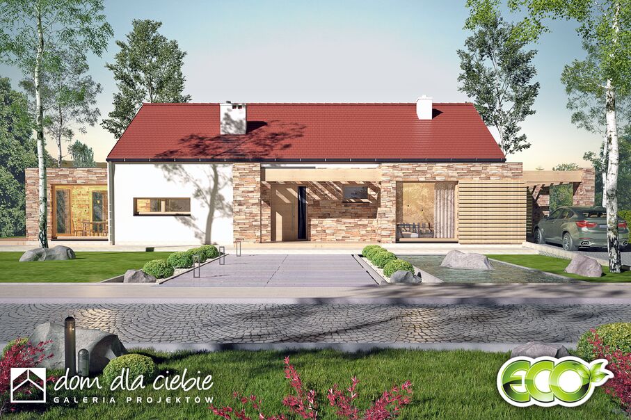 budowa domu Ślęza z wiatą [A] - New-House