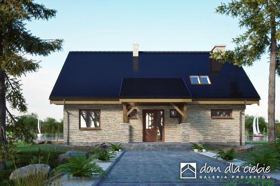 budowa domu Ziomek bez garażu [B] (odbicie lustrzane) - New-House