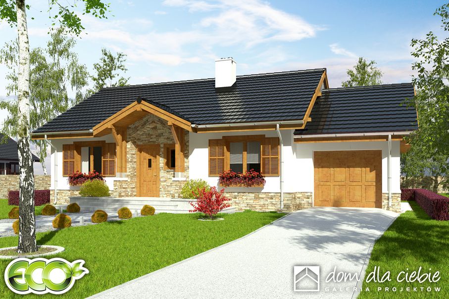 budowa domu Ares z garażem 1-st. [A] (odbicie lustrzane) - New-House