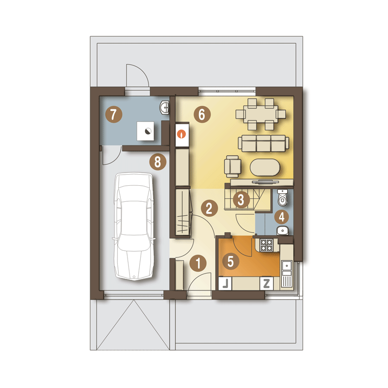 Szczęśliwa z garażem 1-st. [A] (odbicie lustrzane) - miniatura 9