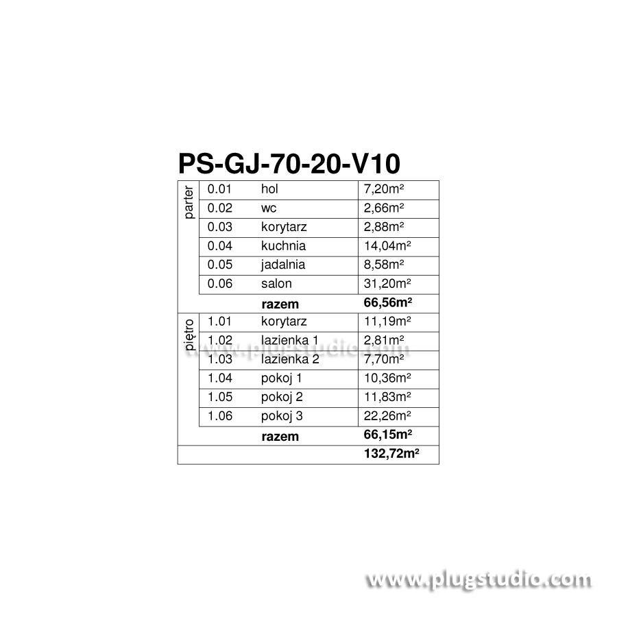 PS-GJ-70-20-V10 dom jednorodzinny - projekt energooszczędny - miniatura 12