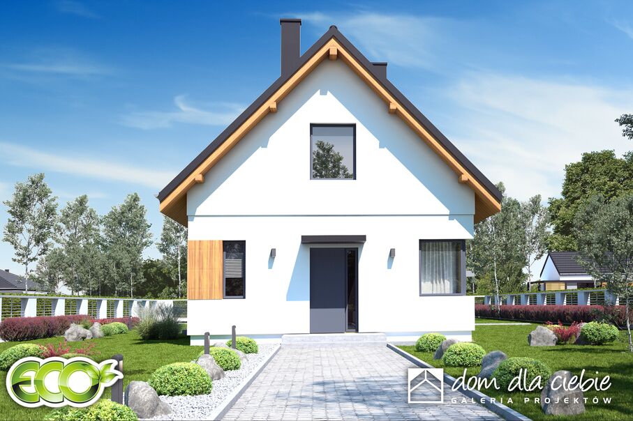 budowa domu Kiwi bez garażu [B] (odbicie lustrzane) - New-House