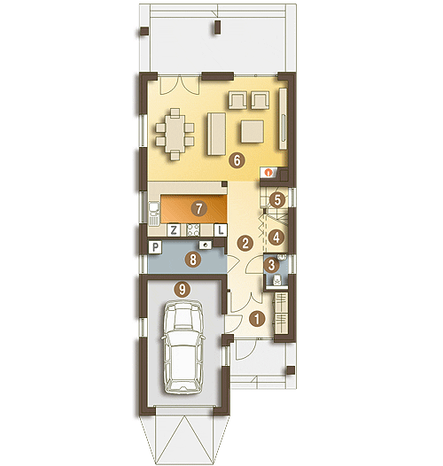 Bazyli z garażem 1-st. [A] (odbicie lustrzane) - miniatura 8
