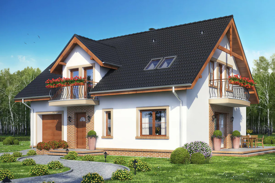 Budowa domu SZNAUCER 2 Z GARAŻEM (odbicie lustrzane) z New-House