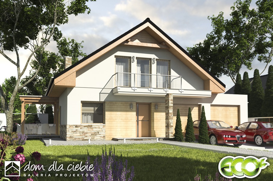 budowa domu Jarząbek z garażem 2-st. [A1] - New-House