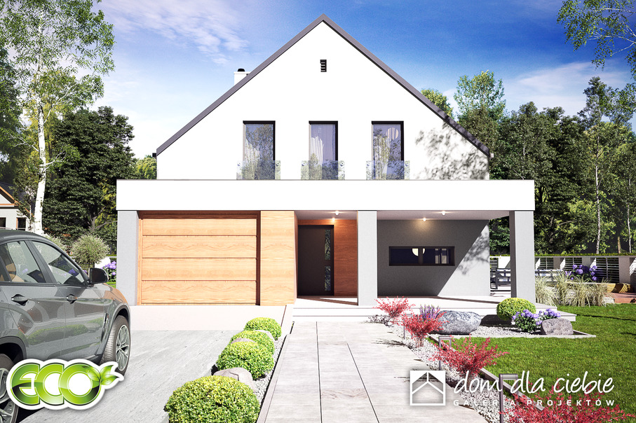 budowa domu Nowalia Mode z garażem 1-st. [A1] (odbicie lustrzane) - New-House