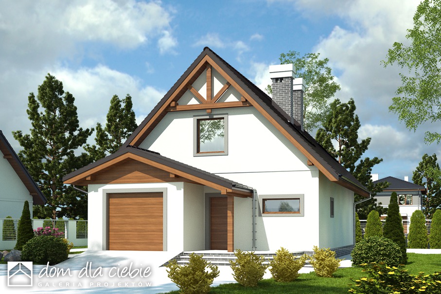 budowa domu Greta styl z garażem 1-st. [A] - New-House
