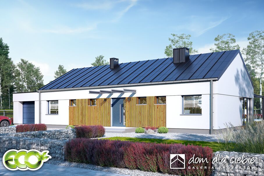 budowa domu Flora z garażem 1-st. [A] (odbicie lustrzane) - New-House