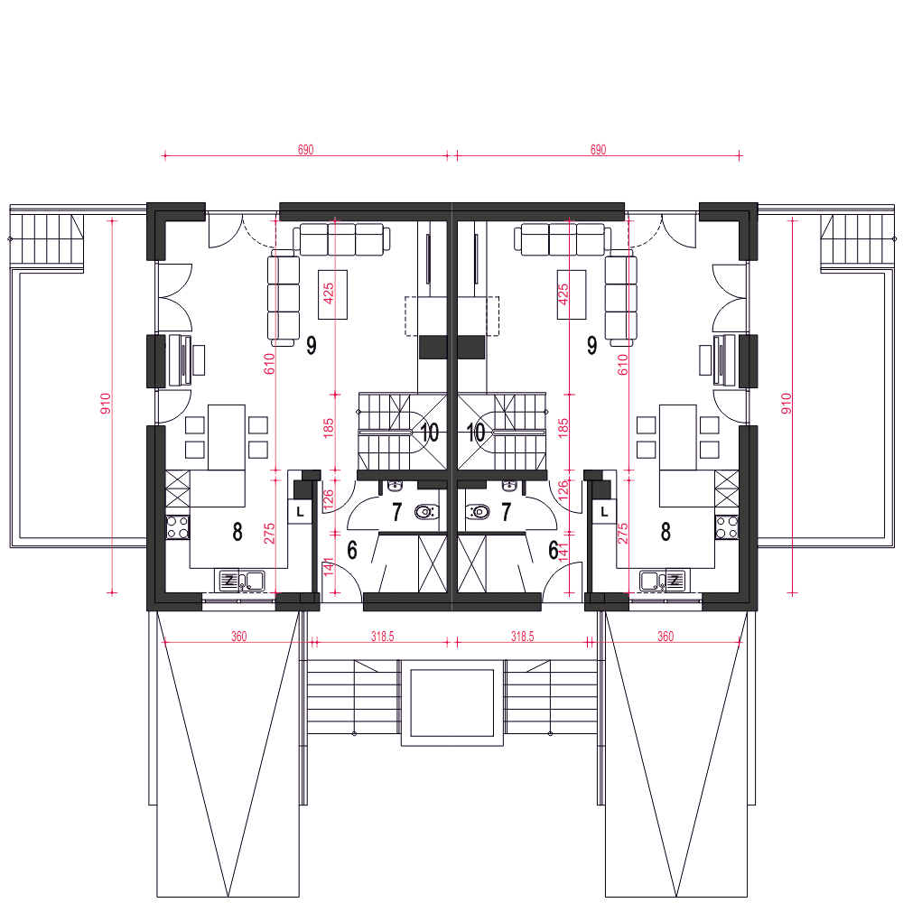 Willa cyprysowa z garażem 1-st. [A] - miniatura 9