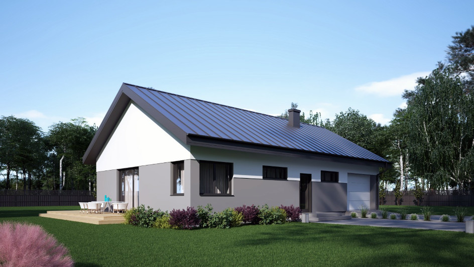 Budowa domu uA177v1 (odbicie lustrzane) z New-House