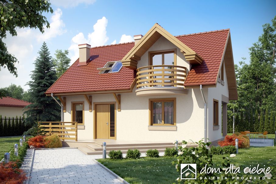 budowa domu Sikorka bez garażu [B] (odbicie lustrzane) - New-House