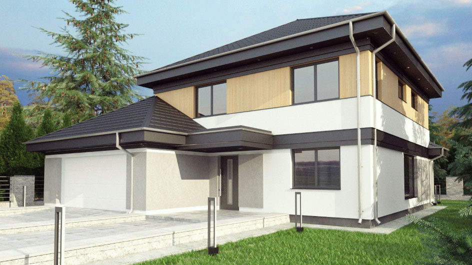 Budowa domu uA41v1 (odbicie lustrzane) z New-House