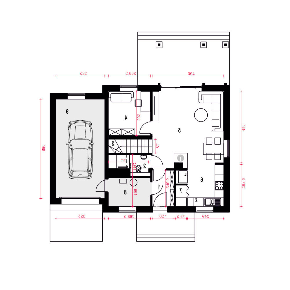 Daktyl z garażem 1-st. [A] (odbicie lustrzane) - miniatura 10