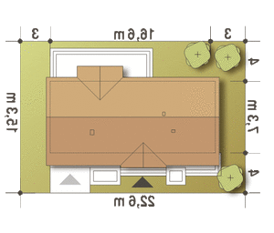 Siewka z garażem 1-st. [A] (odbicie lustrzane) - miniatura 11