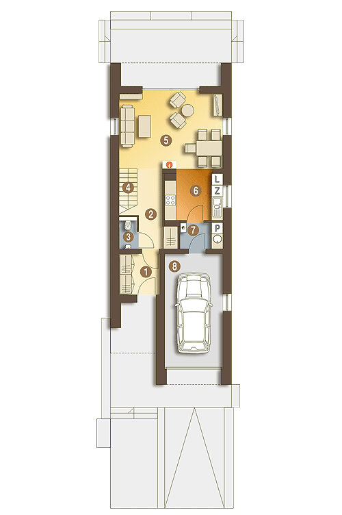 Eco 4 z garażem 1-st. [A] (odbicie lustrzane) - miniatura 8