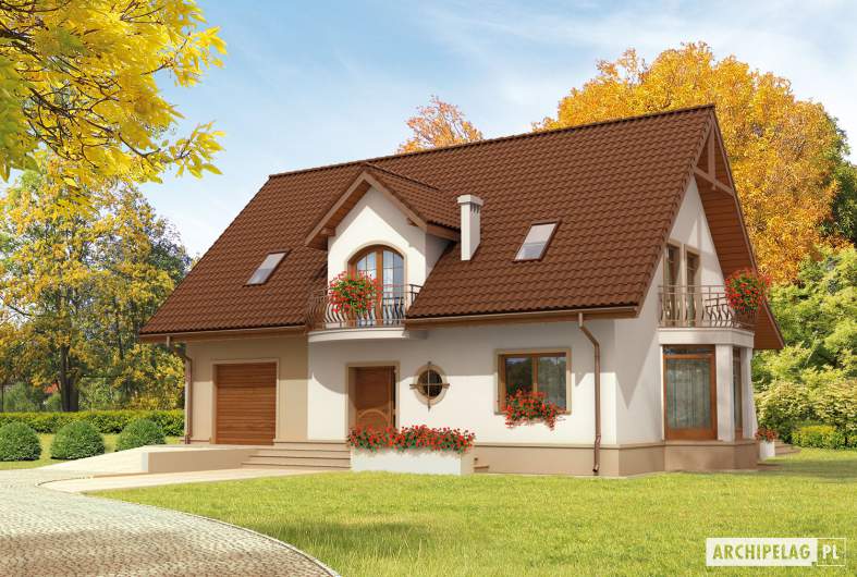 budowa domu Blanka G1 Mocca (odbicie lustrzane) - New-House