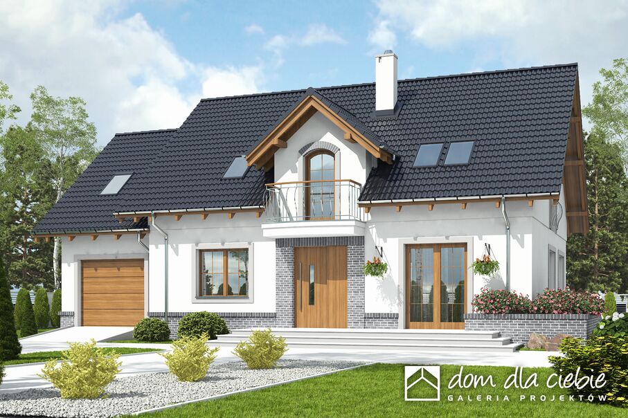 budowa domu Dom Dla Ciebie 10 z garażem 1-st. [A] (odbicie lustrzane) - New-House