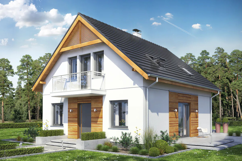 Budowa domu BASET 1 BEZ GARAŻU (odbicie lustrzane) z New-House