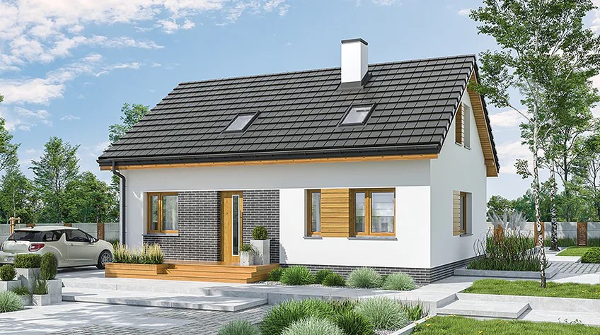 budowa domu Solidny - wariant I (odbicie lustrzane) - New-House