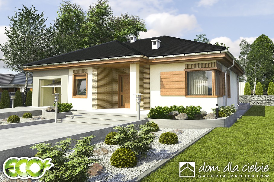 budowa domu Jerzyk z garażem 1-st. [A] (odbicie lustrzane) - New-House