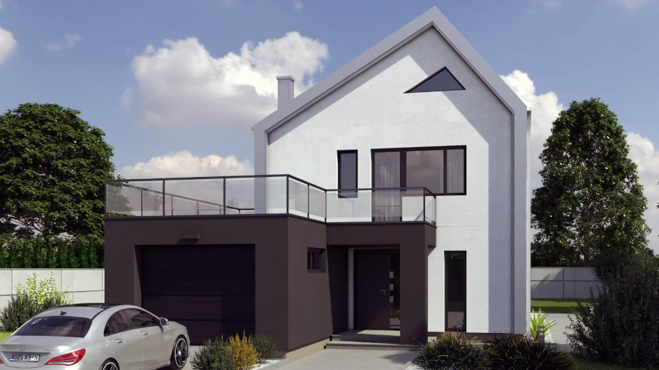 Budowa domu uA86 (odbicie lustrzane) z New-House