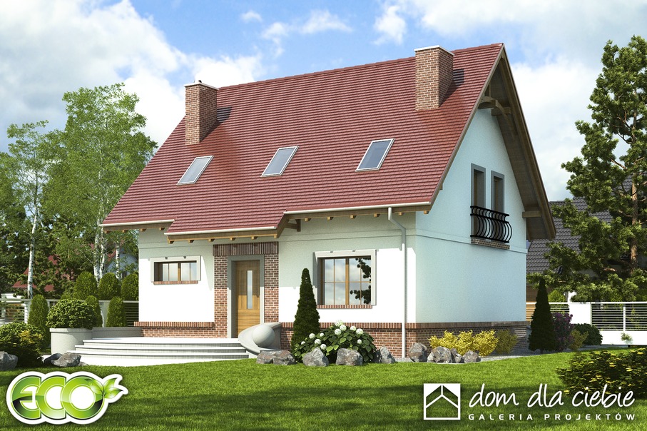 budowa domu Sosnówka II bez garażu [B] (odbicie lustrzane) - New-House