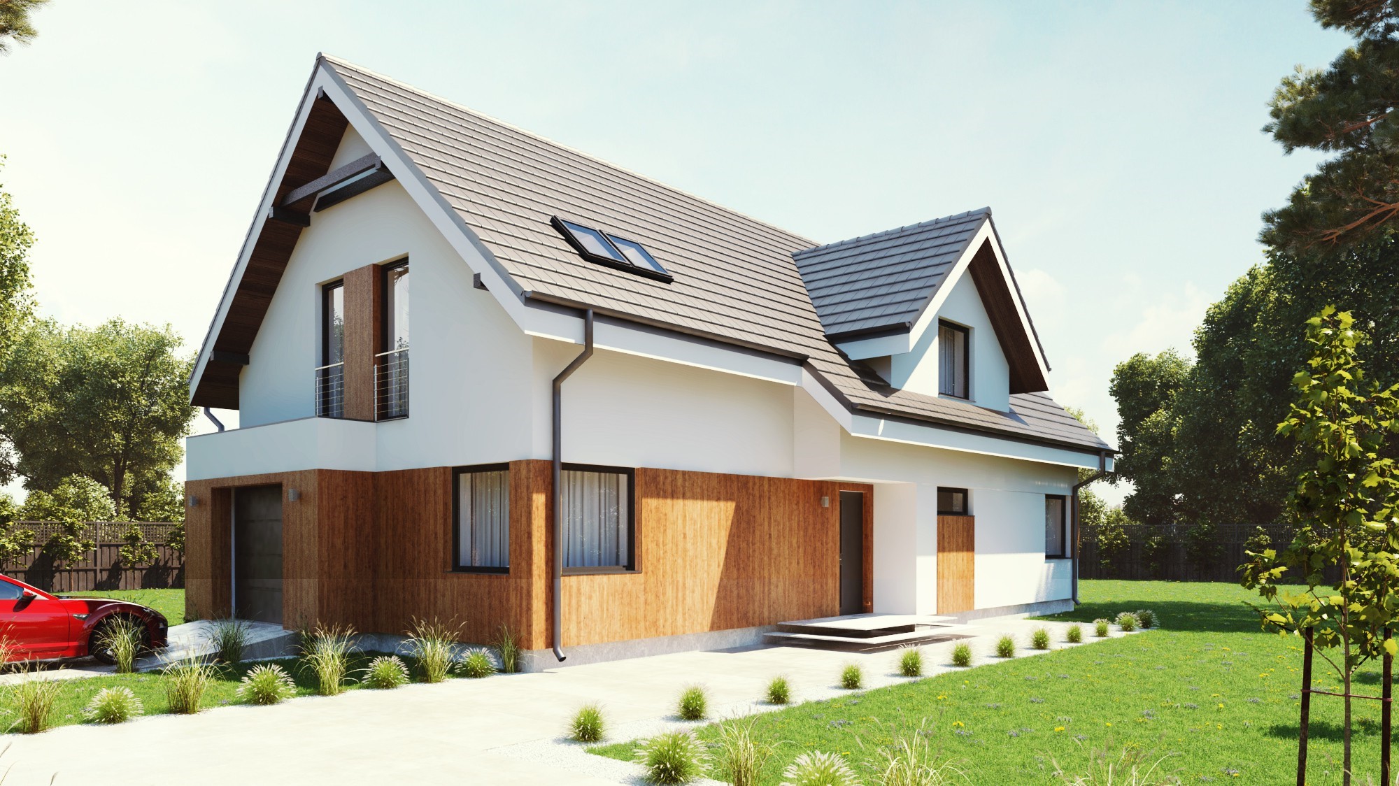 budowa domu uA37 (Odbicie lustrzane) - New-House