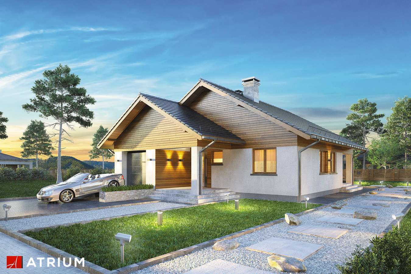 budowa domu Bursztyn IV odbicie lustrzane - New-House