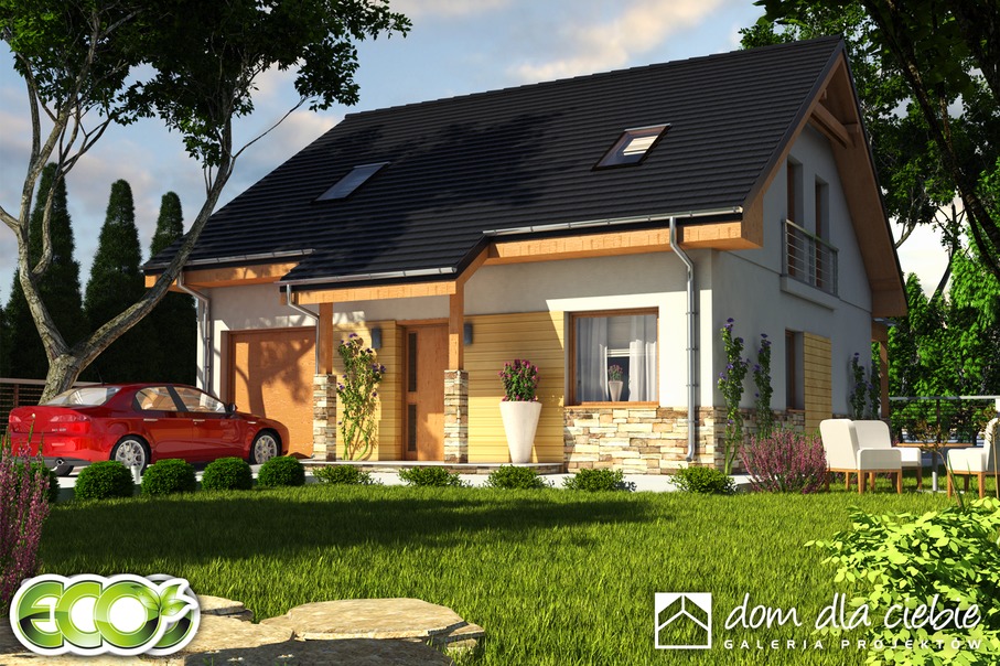 budowa domu Jarząbek II z garażem 1-st. [A] (odbicie lustrzane)- New-House