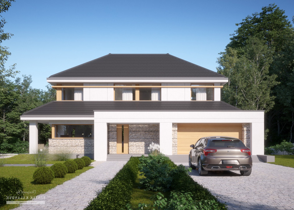 Budowa domu LK&1471 (odbicie lustrzane) z New-House