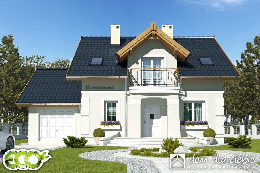 budowa domu Szafir z garażem 1-st. [A] (odbicie lustrzane) - New-House