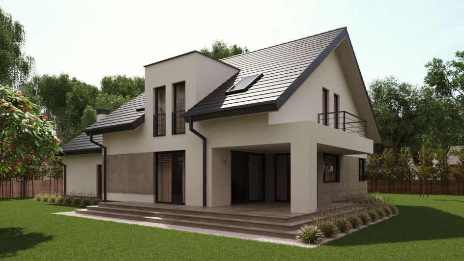 Budowa domu uA59 (odbicie lustrzane) z New-House