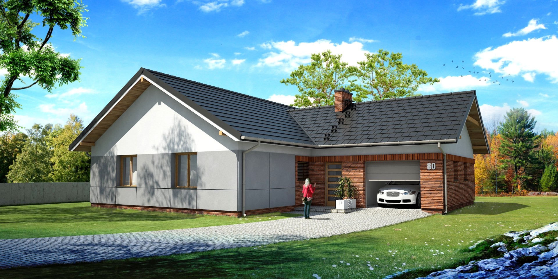 budowa domu Angularis I G1 (Odbicie lustrzane) - New-House
